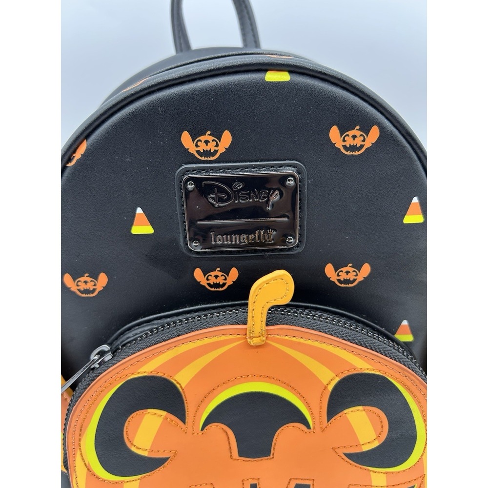 Disney Loungefly Boxlunch Exclusive Stitch Jack-o'-Lantern Pumpkin Mini Backpack - Picture 2 of 13